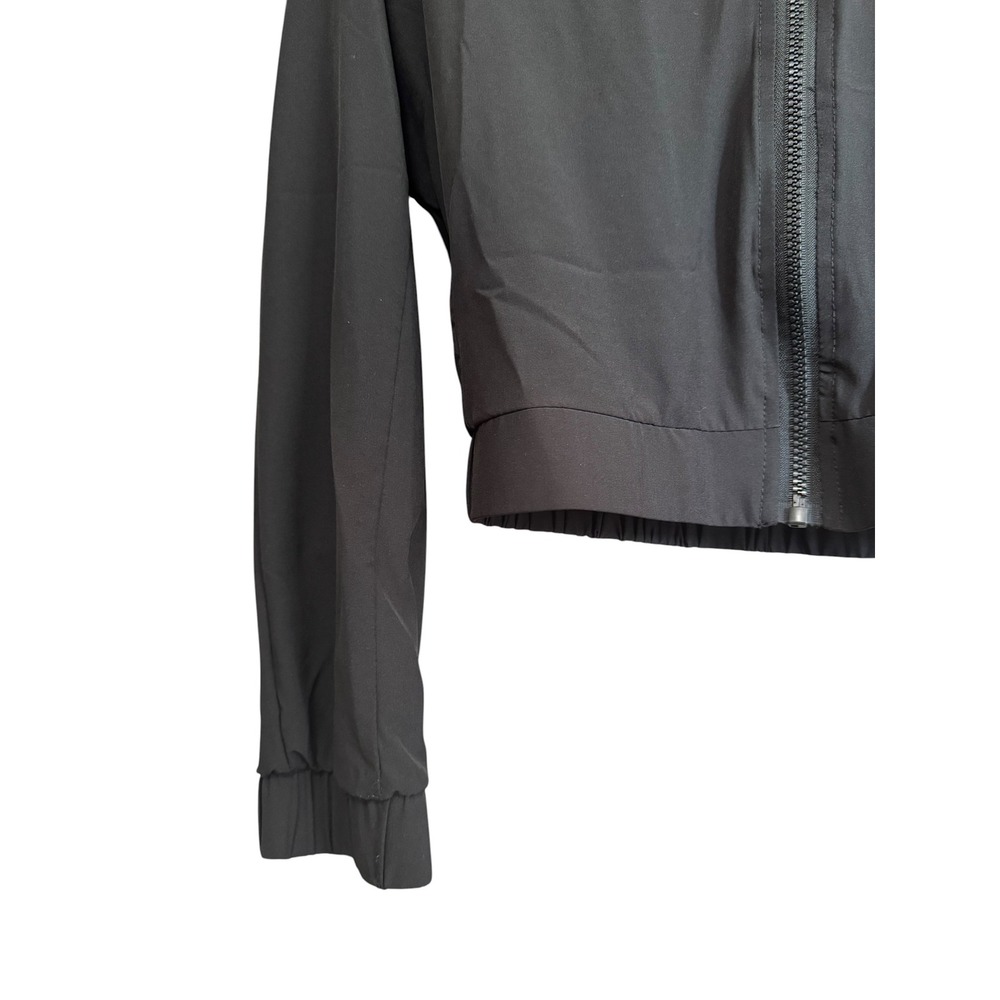 In Good State Windbreaker Jacket Womens Small Black Excellent Cropped Full Zip - Picture 3 of 8